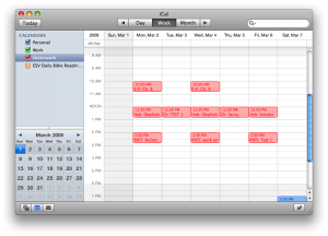 Homework in iCal